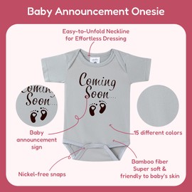 BIBIBLISSBABY Pregnancy Announcement Gift for Grandparents to be,Baby Coming Soon Reveal idea for Grandma, Baby Announcement, Storm, 0-3months