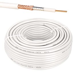 XRDS-RF RG8X RF Coaxial Cable Flexible Low Loss Coax Cable 50 Feet （White）