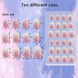 SIUSIO 120Pcs 5 Pack Press on Nails kids Children Acrylic Fake Nails Cute Pre-glue Full Cover Gradient Color Rainbow Short Stick On False Nail Art Kits Set for Kids Little Girls - Colorful Glitter