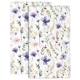 Wotinsi Tiny Wildflowers Hand Towels for Bathroom Set of 2 Hand Bath Towels Soft Absorbent Decorative Hand Towel for Bathroom Kitchen Yoga Home Decor 14 x 28 in