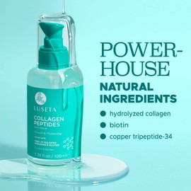 Luseta Collagen Peptides Hair Oil Strenghten and Moisturize for Thin & Dry Hair, Promote Thickness,Reduce Breakage and Restore Damaged Hair 3.38oz