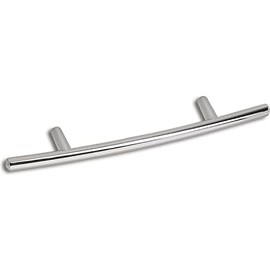 OBF Grimme Basic Menorca 72 3870 29 Drawer Handle Curved Diameter 8 mm Width 120 mm Furniture Handle ZN Chrome-Plated Polished Silver Hole Spacing 64 mm