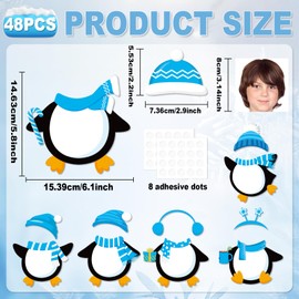 Lonfliness 48 Set Winter Penguin Cutout Winter Bulletin Board Decoration Penguin Paper Cut Outs Christmas Classroom Decor for DIY Craft Photo Kindergarten School Home Wall Winter Holiday Party Supply