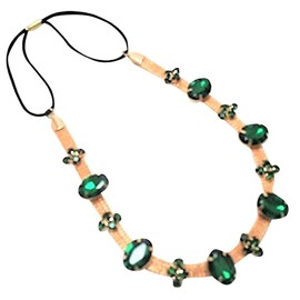 Faux Emerald or Multi colors Rhinestones Head Wear Hair Band Headdress/Headpiece (A)