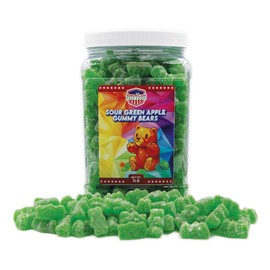 Gummy Bear 3LB In Plastic Clear Container (SOUR GREEN APPLE)