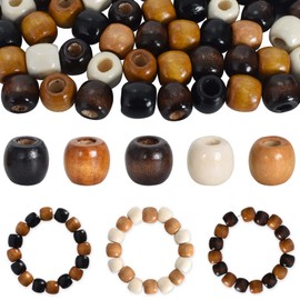 Vesaneae 500 PCS Large Hole Wooden Beads, 5mm Large Hole, Natural Wood Spacer Beads, for Manufacture Hair Decor DIY Necklaces Bracelet Jewelry Craft