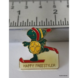 Ramson New Free style ski Lapel Hat Pin green turtle Tie Tack Skiing Sports Wheels