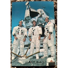 Vintage Apollo 12 Astronauts Postcard; Conrad, Gordon, Bean.  Exc. cond, f/s