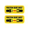 2X Fasten Seat Belt Sticker Warning Caution Vehicle car Bus