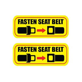 2X Fasten Seat Belt Sticker Warning Caution Vehicle car Bus Caution Safety Strap