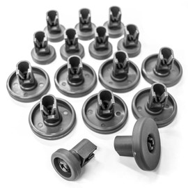 JPshop - Dishwasher Upper Basket & Lower Basket Wheels Set of 8 + 8 Compatible with Rex Electrolux