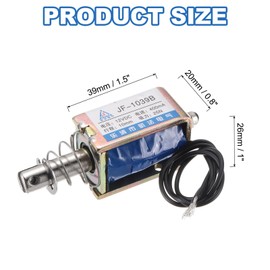 MECCANIXITY DC 12V 0.4A Solenoid Electromagnet Push Pull Type 25N 10mm Stroke Solenoid Actuator Open Frame Linear Motion JF-1039B Magnet Solenoid