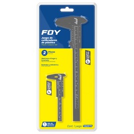 Foy 142070 Juego de calibradores pie de rey vernier plásticos 3" y 6"