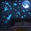 184pcs Glow in The Dark Stickers Space Ship Theme Self