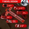 Zxfuture Woodworking Scriber Marking Line Ruler, T Type Woodworking Ruler