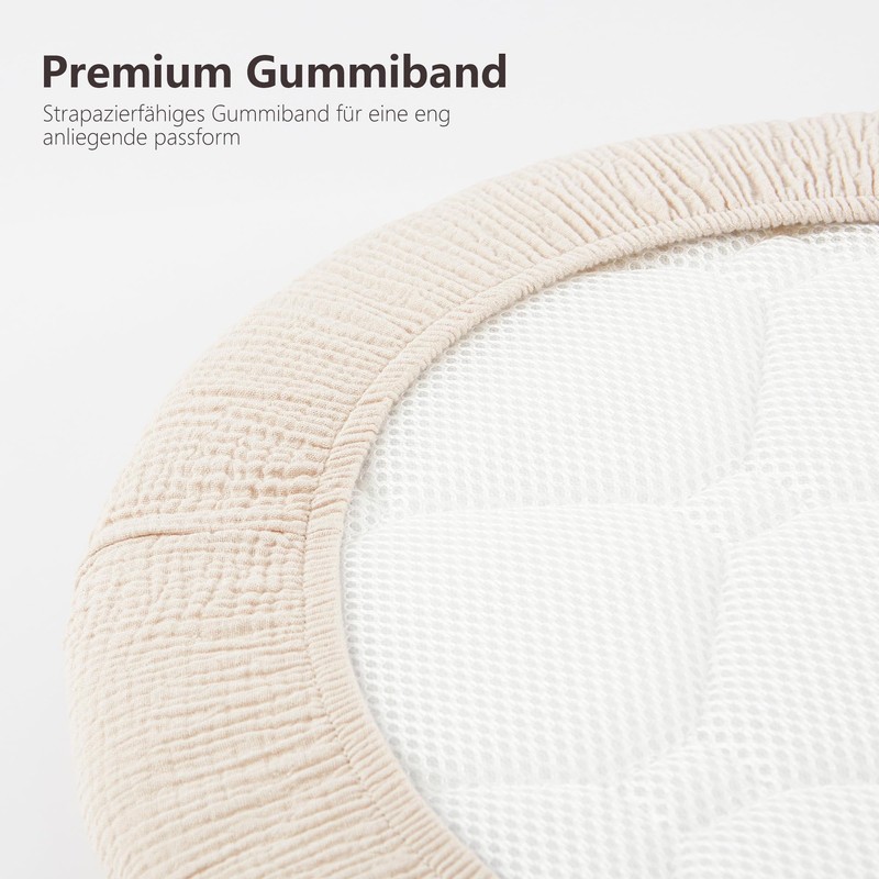 Susurration Muslin Bassinet Fitted Sheet Set of 2, 100% Cotton