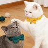 2 Pack Soft Corduroy Cat Collars with Bow Tie Bell