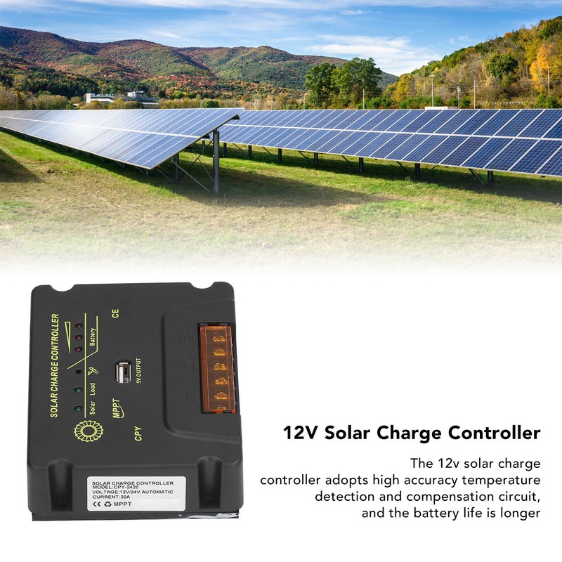 Solar Charge Controller MPPT Photovoltaic Power Generation 12V 24V 20A