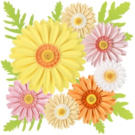 Paper Flowers Decorations for Wall,Spring Giant Daisy Artificial Flowers Bulletin Board Decoration 3D Floral Tissue Paper Flowers Hanging for Party Wedding Baby Shower Tea Party Backdrop Decor