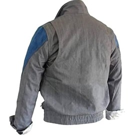 INVO SELL UP Back To Martyy Future Grey Denim Jacket For Mens Retro Vintage Jean Jacket (US, Alpha, 3X-Large, Regular, Regular, Denim)