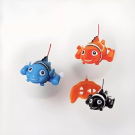 Keiko Mini ClownFish R/C x3 Water Fish RC Toy W/Remote Control Orange Tripe Race
