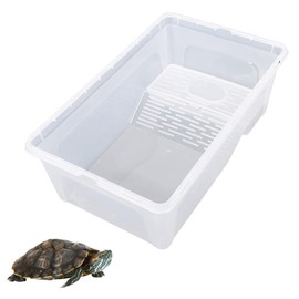 ideamall Turtle Aquarium, Turtle Tank, Turtle Box, Breeding Gauge, Sunbathing, Breeding Case, Box 9.8 x 6.7 x 4.3 inches (25 x 17 x 11 cm)