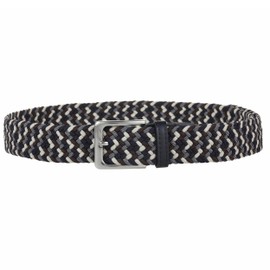 BSLLNEK - Cinturón elástico trenzado, 1 3/8 pulgadas, cinturón elástico tela para golf, casual, pantalones cortos, Marino-gris-café-beige, CH/28-32W US