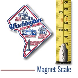 Washington, D.C. Premium State Magnet by Classic Magnets, 2.6" x 3.1", Collectible Souvenirs Made in The USA
