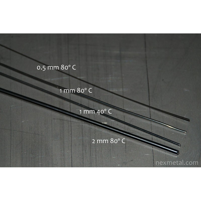 5 Feet Nitinol Shape Memory Pre-trained Wire (1.0mm 80 C
