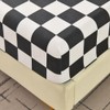 Mengersi Black White Fitted Sheet - Microfiber Fitted Bottom Sheet-