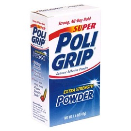 PoliGrip Super Denture Adhesive Powder, Extra Strength 1.6 oz Container by Super Poli-Grip
