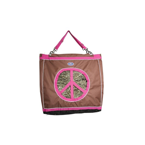Reflective Top Load Hay Bags with Peace Sign Opening by Derby Originals, Chocolate
