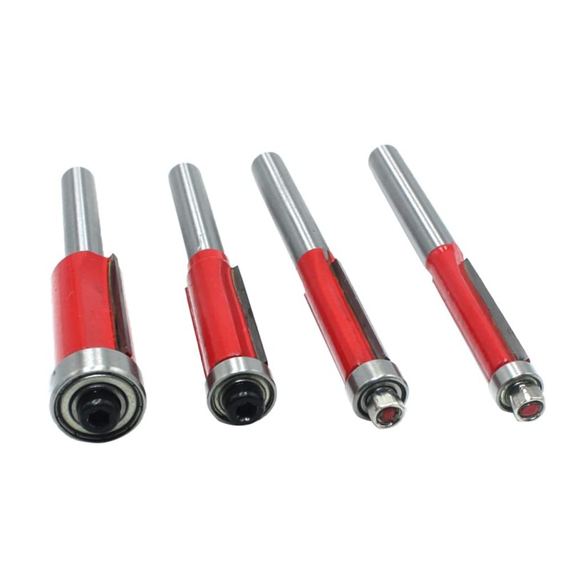 Bestgle 4pcs 1/4 Inch Shank Flush Trim Router Bit Set