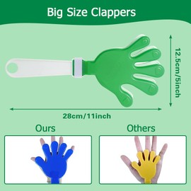 Lovecheer 8PCS Big Hand Clappers Noisemakers 11 Inch Clapper Green and White Noise Makers Cheer Team Spirits Company Sports Competition Adults Cheering Squad