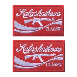 Kalashnikova Krinkov Classic Red AK47 - Parches rusos con gancho y bucle táctico, cierre de moral militar, 2 unidades