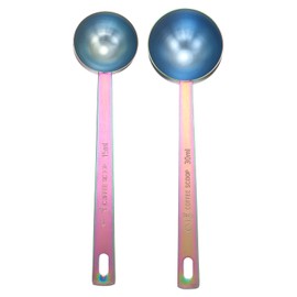sourcing map 2pcs Single Measuring Spoon Set 1tbsp (15ml) / 2tbsp (30ml) Teaspoon/Tablespoon 304 Stainless Steel Single Tiny Square Bowl Measuring Spoon Long Handle Measure Scoop, Multicolor