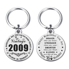 Resdink 16th Birthday Gifts for Boys - 16 Years Old Birthday Present for Him Men Teen, Sweet 16th Bady Keychain Stuff