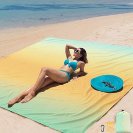 AISPARKY Beach Blanket Waterproof Sandproof Extra Large Beach Mat 79" X 83"/120"x108" for 2-8 Adults Quick Drying Durable Outdoor Picnic Mat for Travel, Camping, Hiking