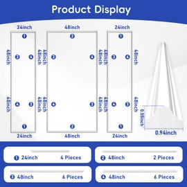 COUKIU 3 Sets Pre-Cut Wall Molding kit,Ready to Assemble Accent Molding Wainscoting Panels for Interior Walls Home Decor（3 Frames，Style1)