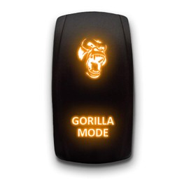 Gorilla Mode - Orange - Stark 5-PIN Laser Etched LED Rocker Switch Dual Light - 20A 12V ON/Off