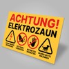 Pasture fence sign, warning sign, electric fence, feeding prohibited and
