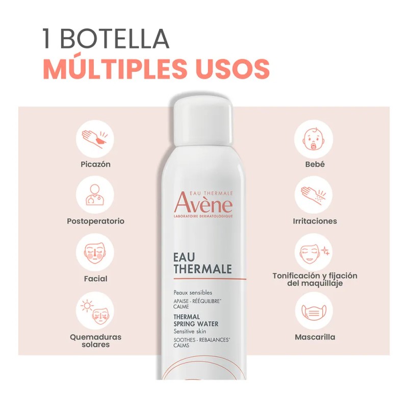 Agua Termal Avène 3OOml | Refresca y Calma Piel Sensible
