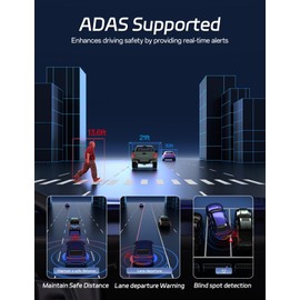 Pelsee P12 Plus 4K Rear View Mirror Camera with ADAS and BSD, 5.8GHz WiFi Mirror Dash Cam Front and Rear, Backup Camera for Car, GPS, 64GB Card Included, WDR Night Vision, Voice Control, 12" Display