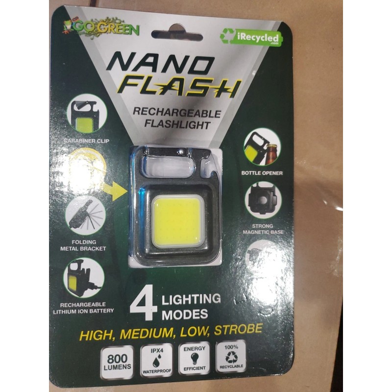 Flash GO GREEN "Nano Flash" Rechargeable Flashlight (GGNANOFLASH)