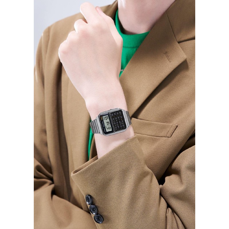 Casio CA-500WE-1AJF Standard Wristwatch, Unisex, Silver, Silver, Bracelet Type