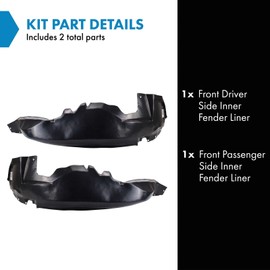 TRQ Front Inner Fender Liner Set Compatible with 1993-1998 Jeep Grand Cherokee CH1250101 CH1251101