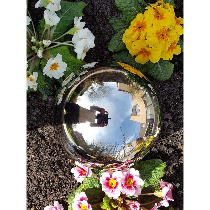 garten-wohnambiente Set of 3 Decorative Polished Stainless Steel Spheres, 15/10/5