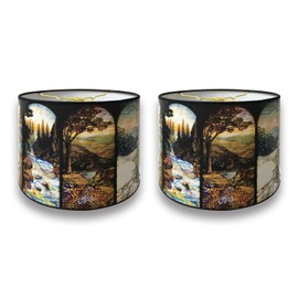 Royal Designs, Inc. Trendy Decorative Handmade Lamp Shade, Made in USA, 12in, HBC8032-12, Four Seasons Design - 2 Pk