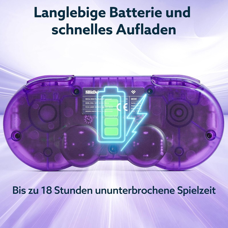 LONGYI 8BitDo SN30 Pro Wireless Bluetooth Controller mit Hall-Effekt Joysticks,