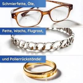 hauszauber¬Æ - Ultraschallreiniger Konzentrat [EXTRA ERGIEBIG] 1000 ml - Reinigt Brillen, Schmuck, Zahnersatz, M√ºnzen, Kleinteile etc. - F√ºr Ultraschallger√§te & Ultraschallbad